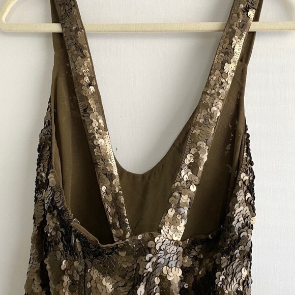 NWT $270 French Connection Sleeveless Bronze Sequin Cocktail Mini Dress Size 10 - Picture 5 of 7